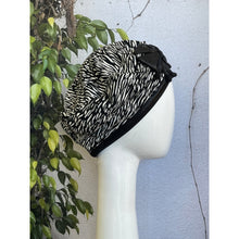 Embellished Hat - Size #2 Black/White Print-Hat-The Little Tichel Lady