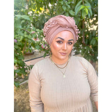 Pom Pom Detailed Headwraps - Oak-Long Wrap-The Little Tichel Lady