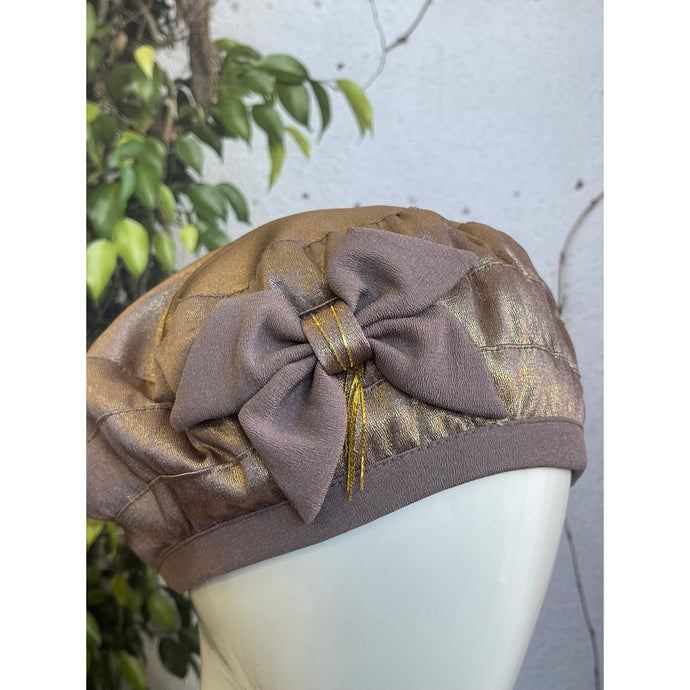 Embellished Hat - Size #1 Gold/Muted Purple-Hat-The Little Tichel Lady