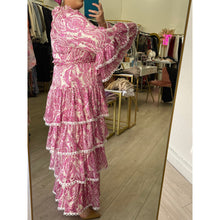 Fuchsia Print Tiered Dress-dress-The Little Tichel Lady