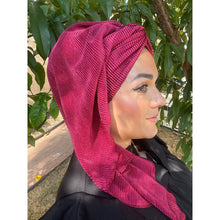 Pleated Long Headwrap - Bordeaux-Long Wrap-The Little Tichel Lady