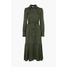 Olive Button-Down Pleated Midi Dress-dress-The Little Tichel Lady