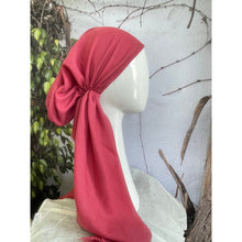 Pretied Turkish Cotton Textured Tichel w/ Long Tails - French Rose-pretieds-The Little Tichel Lady