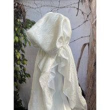 Satin Pretied, Long Tails w/ VELVET HEADBAND - White Print-pretieds-The Little Tichel Lady