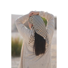 Rinati Lakel Satin Triangle - Olive Checkered Print-Triangle-The Little Tichel Lady