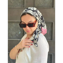 Rinati Lakel Print Cotton Triangle - Floral Print W/O Tassels-Triangle-The Little Tichel Lady