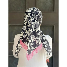 Rinati Lakel Print Cotton Triangle - Floral Print W/O Tassels-Triangle-The Little Tichel Lady