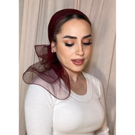 Avigail Lahiani Elegant Headcover Set - Wine Tulle-Specialty Items-The Little Tichel Lady