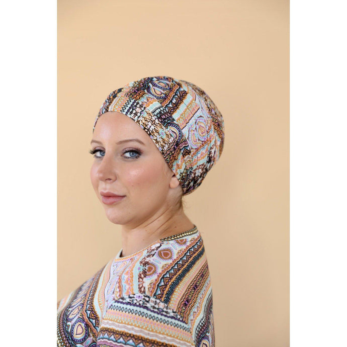 Abstract Aztec Long Head Wrap-Long Wrap-The Little Tichel Lady