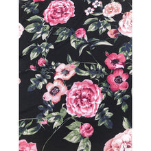 Black & Pink Floral Wrap-Long Wrap-The Little Tichel Lady
