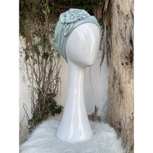 Embellished Hat - Size #1 Aqua Eyelet-Hat-The Little Tichel Lady