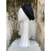 Embellished Hat - Size #1 Black Pleated Floral-Hat-The Little Tichel Lady