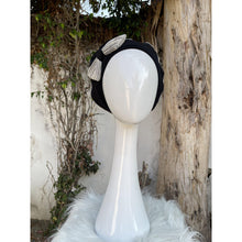 Embellished Hat - Size #1 Black/Off-White Bow-Hat-The Little Tichel Lady