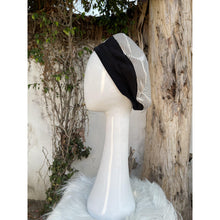 Embellished Hat - Size #1 Black/Off-White Bow-Hat-The Little Tichel Lady