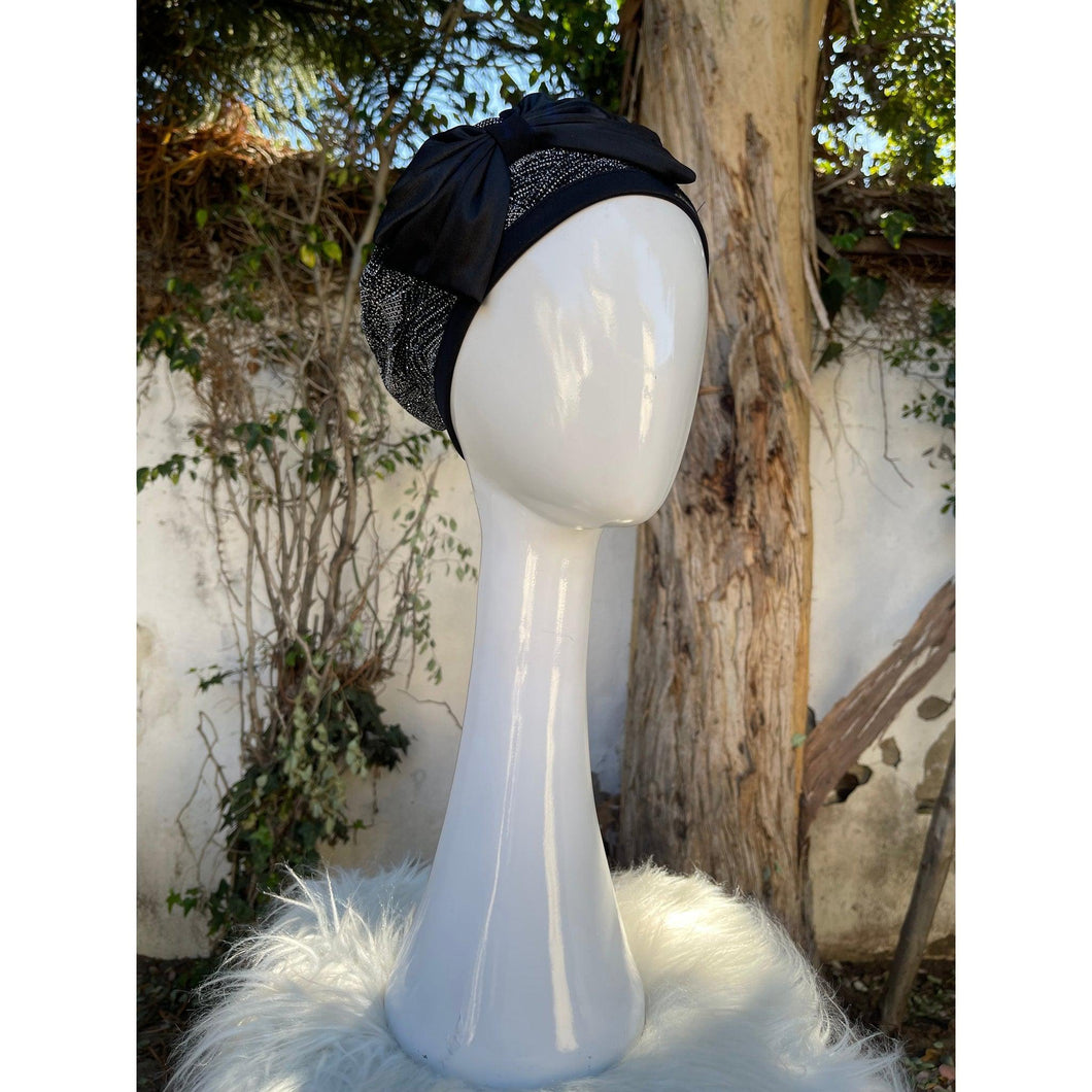 Embellished Hat - Size #1 Black/White Glitter – The Little