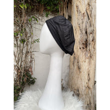 Embellished Hat - Size #2 Black Denim Flowers-Hat-The Little Tichel Lady