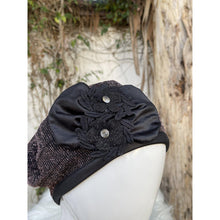 Embellished Hat - Size #2 Black/Pink Metallic-Hat-The Little Tichel Lady