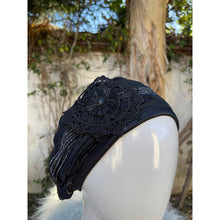 Embellished Hat - Size #2 Black/Silver-Hat-The Little Tichel Lady