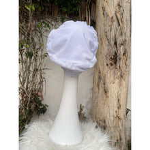 Embellished Hat - Size #2 White Flowers-Hat-The Little Tichel Lady