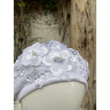 Embellished Hat - Size #2 White Flowers-Hat-The Little Tichel Lady