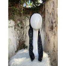 Foiled Turkish Cotton Pretied w/ Long Tails - Silver Splatter-pretieds-The Little Tichel Lady