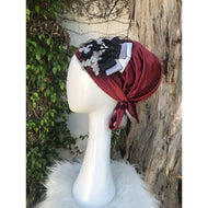 Handmade Silk Sinar - Burgundy/Silver-Sinar-The Little Tichel Lady