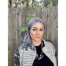 Heather Metallic Headwrap - Silver/Black-Long Wrap-The Little Tichel Lady