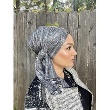Heather Metallic Headwrap - Silver/Black-Long Wrap-The Little Tichel Lady