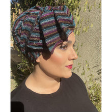 Metallic Pleated Multi-Colored Headwrap-Long Wrap-The Little Tichel Lady