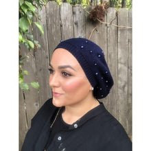 Perfect Knitted Beret w/ Pearls-Beanie/Beret-The Little Tichel Lady