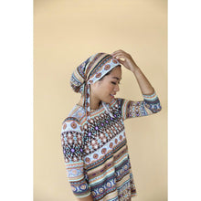 Pre Tied Head Scarf - Abstract Aztec Print-pretieds-The Little Tichel Lady