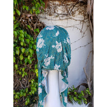 Pre Tied Head Scarf - Teal Floral Print-pretieds-The Little Tichel Lady