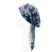 Pre Tied Tichel - Blue Paisley Print-pretieds-The Little Tichel Lady