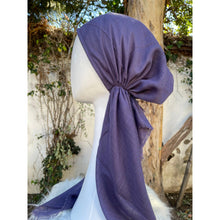 Pretied Turkish Cotton Textured Tichel w/ Long Tails - Dark Orchid-pretieds-The Little Tichel Lady