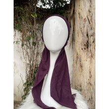 Pretied Turkish Cotton Textured Tichel w/ Long Tails - Wine-pretieds-The Little Tichel Lady