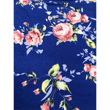 Royal Blue & Peach Floral Head Wrap-Long Wrap-The Little Tichel Lady