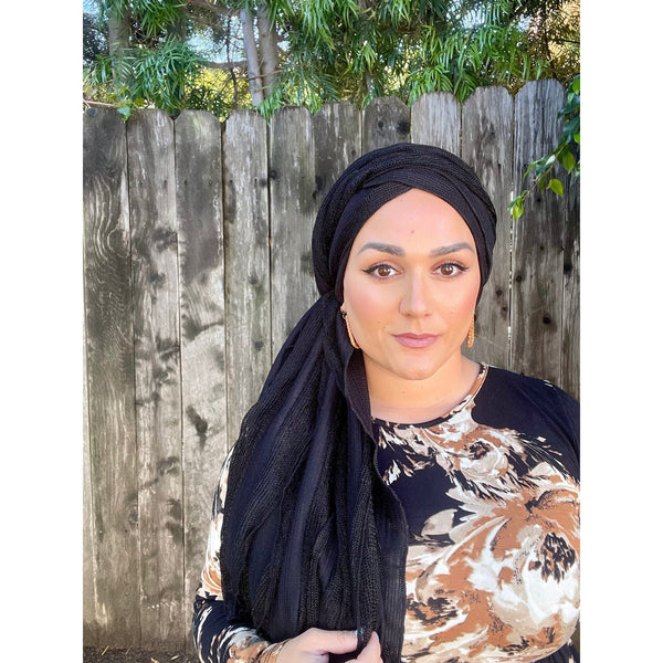 Dreamy Ruffled Voluminous Headwrap-Long Wrap-The Little Tichel Lady