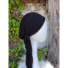 Solid Black Pre Tied Headscarf Tichel-pretieds-The Little Tichel Lady