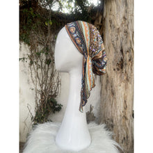 Stretchy Pre Tied Tichel - Abstract Aztec Print-pretieds-The Little Tichel Lady
