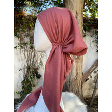 Turkish Cotton Metallic Solid Pretied w/ Long Tails - Ancient Coral-pretieds-The Little Tichel Lady