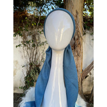 Turkish Cotton Metallic Solid Pretied w/ Long Tails - Ocean Blue-pretieds-The Little Tichel Lady