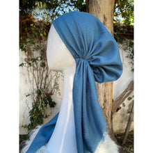Turkish Cotton Metallic Solid Pretied w/ Long Tails - Ocean Blue-pretieds-The Little Tichel Lady