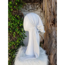 Turkish Cotton Metallic Solid Pretied w/ Long Tails - White-pretieds-The Little Tichel Lady