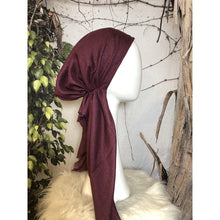 Turkish Cotton Metallic Solid Pretied w/ Long Tails - Wine-pretieds-The Little Tichel Lady