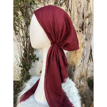 Turkish Cotton Textured Pretied w/ Long Tails - Burgundy-pretieds-The Little Tichel Lady