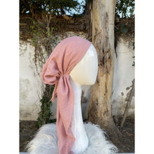 Turkish Cotton Textured Pretied w/ Long Tails - Pink-pretieds-The Little Tichel Lady