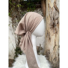 Turkish Cotton Textured Solid Pretied w/ Long Tails - Beige-pretieds-The Little Tichel Lady