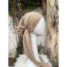Turkish Cotton Textured Solid Pretied w/ Long Tails - Caramel-pretieds-The Little Tichel Lady