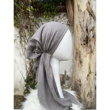 Turkish Cotton Textured Solid Pretied w/ Long Tails - Fossil Gray-pretieds-The Little Tichel Lady