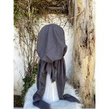 Turkish Cotton Textured Solid Pretied w/ Long Tails - Seal Gray-pretieds-The Little Tichel Lady